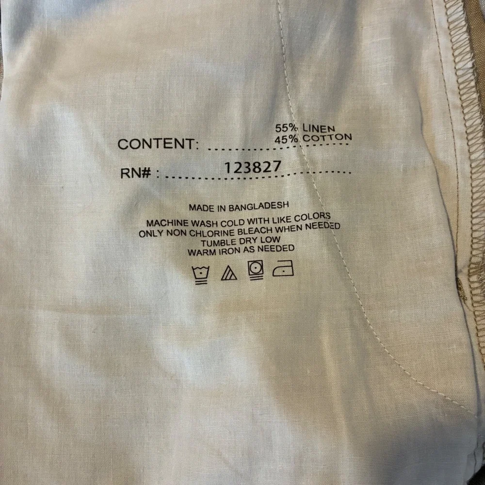 Bruno Linen Shorts Mens 38 Tan Classic Fit Washable Summer Beach Coastal Casual